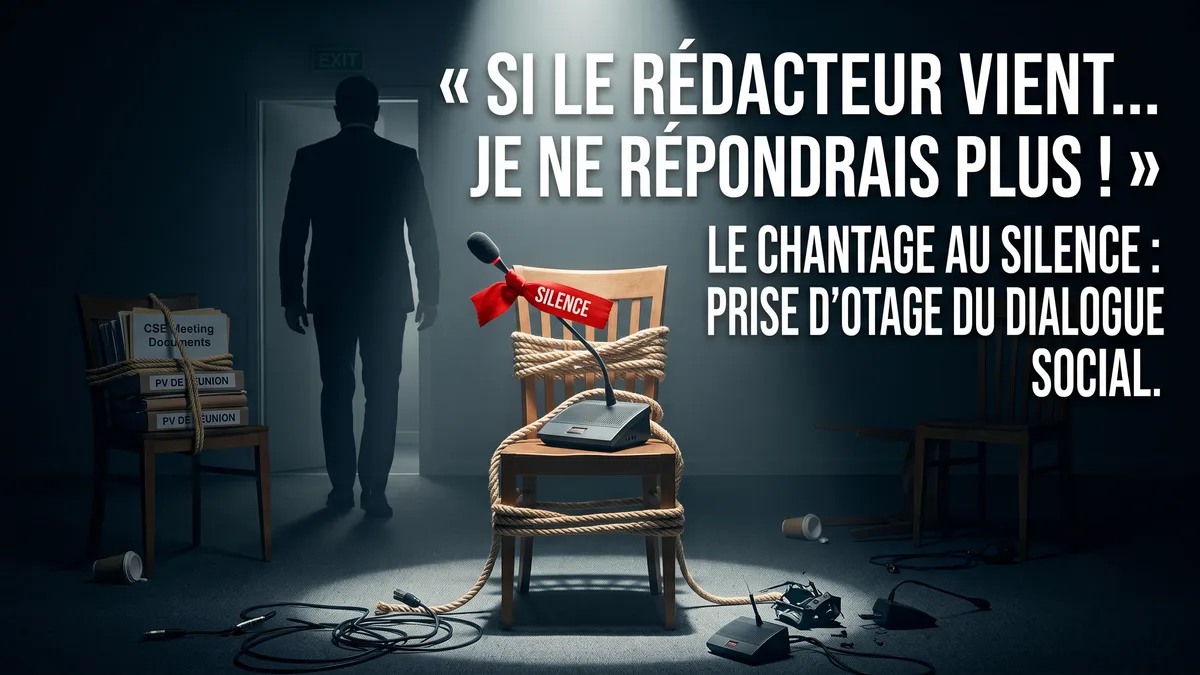 Refus d'un rédacteur de PV par l'employeur au CSE : comment réagir face au « chantage au silence » ?